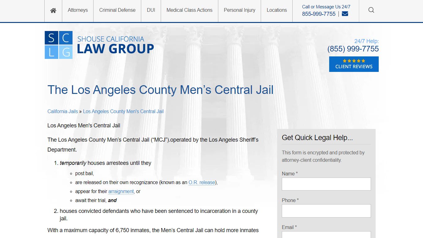 The Los Angeles County Men’s Central Jail - Shouse Law Group